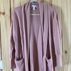 Daily Ritual Women's Fine Gauge Stretch Long-Sleeve Cardigan Sweater